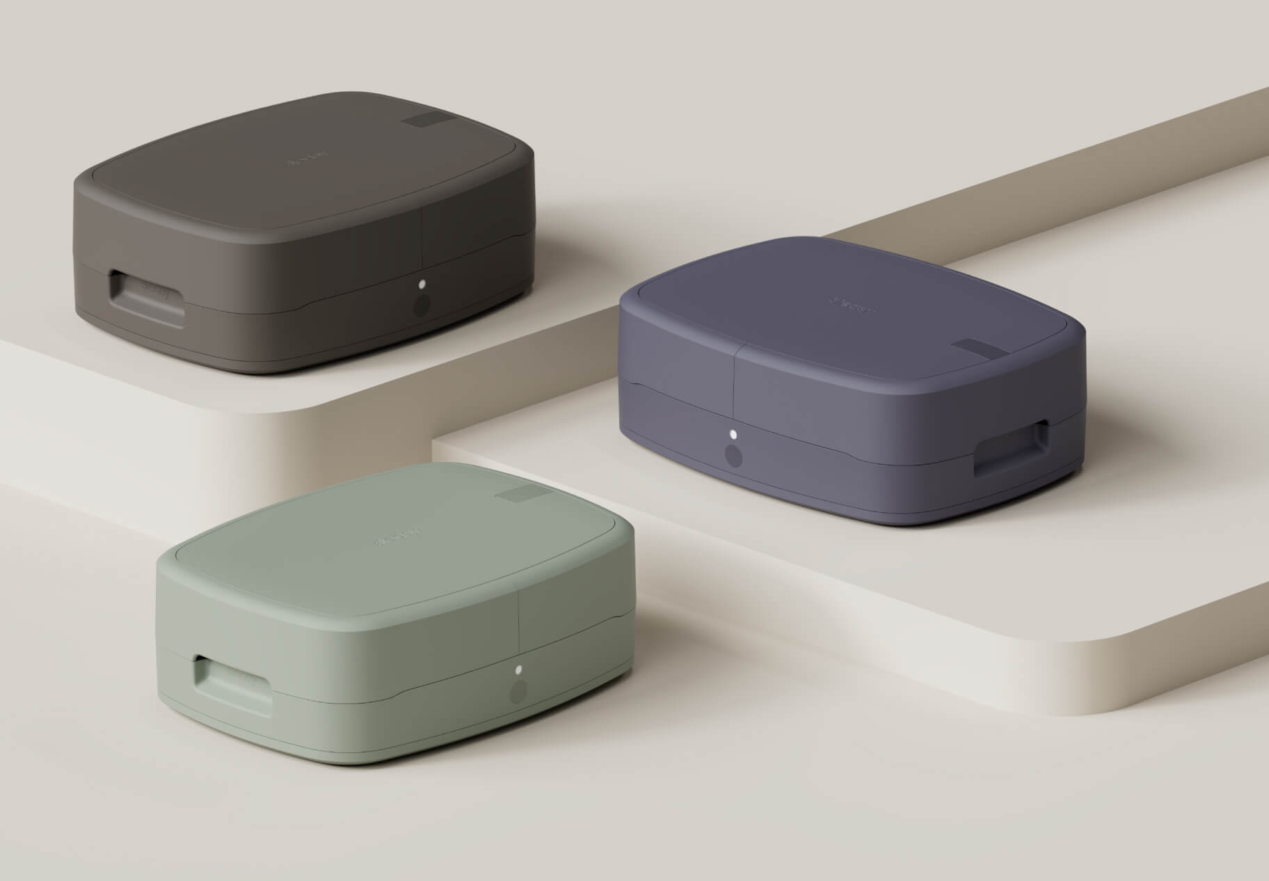 3D render of several different coloured Steasy boxes